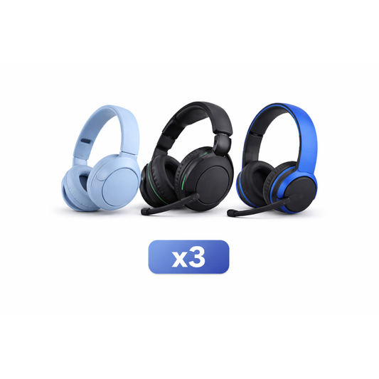 سماعات رأس لاسلكية مع ميكروفون (3 قطع)
